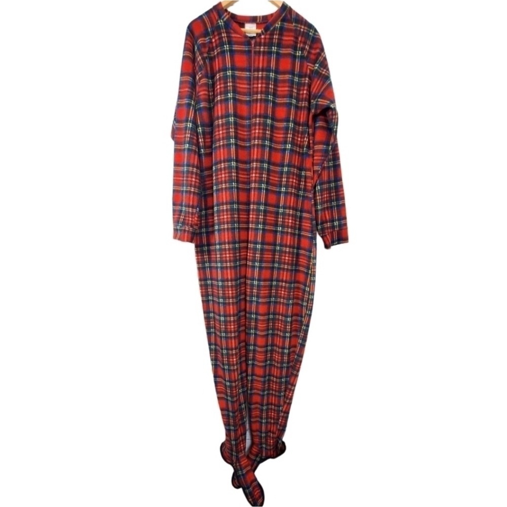 Adult Snug As A Bug Plaid Footed Onesie Pajamas One Piece Sleepwear Size XL​